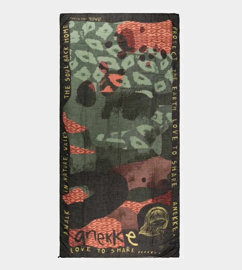 Anekke Amazonia Green Printed Scarf New