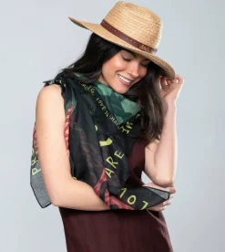 Anekke Amazonia Green Printed Scarf New