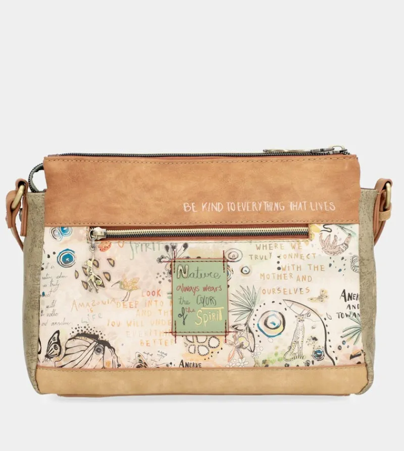 Anekke Amazonia Patterned Crossbody Bag With 3 Compartments Clearance