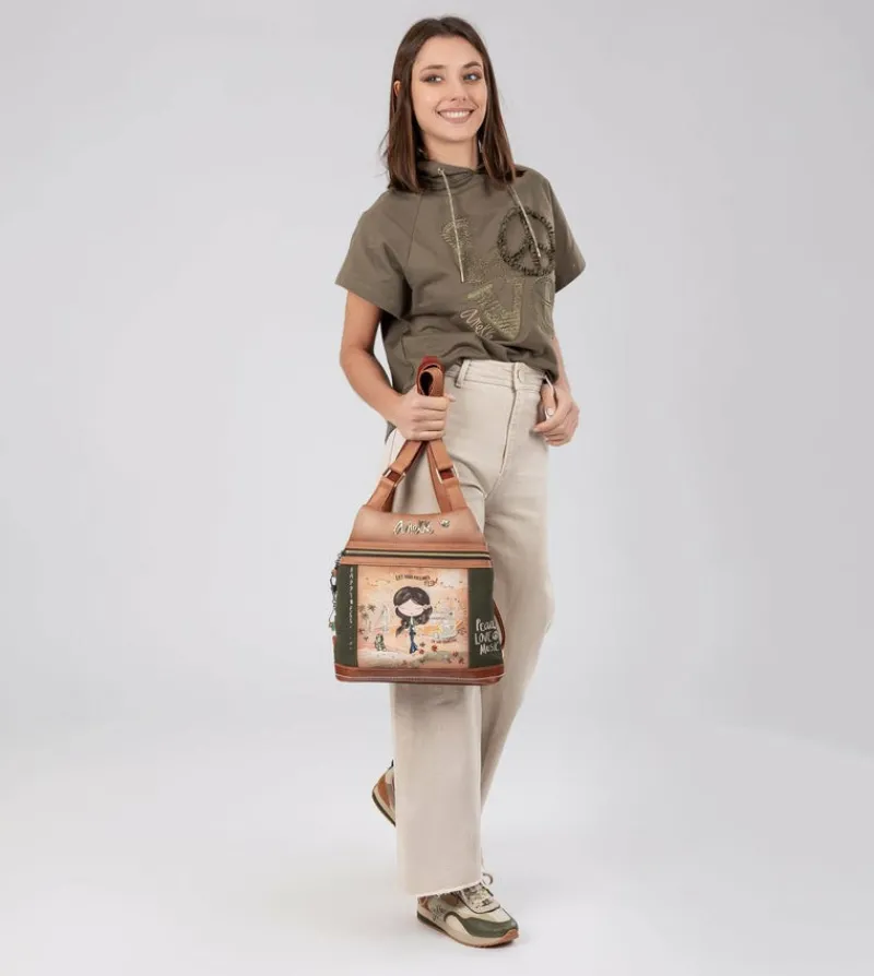 Anekke Peace & Love Camel Anti-Theft Backpack Store