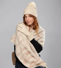 Anekke Beige Knit Gloves Sale
