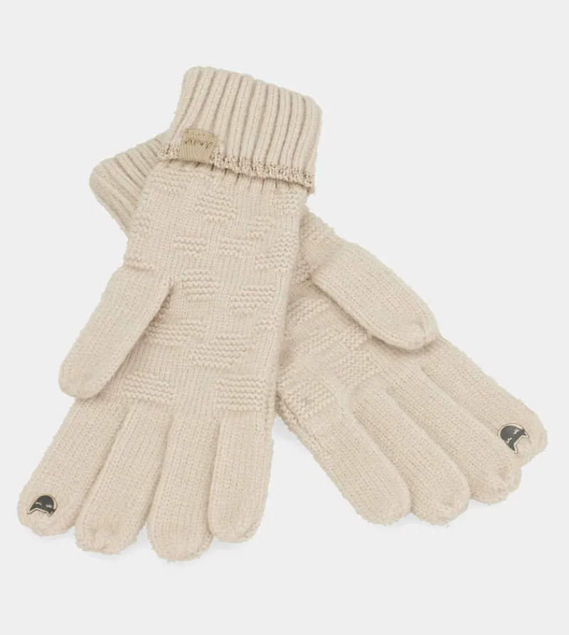 Anekke Beige Knit Gloves Sale