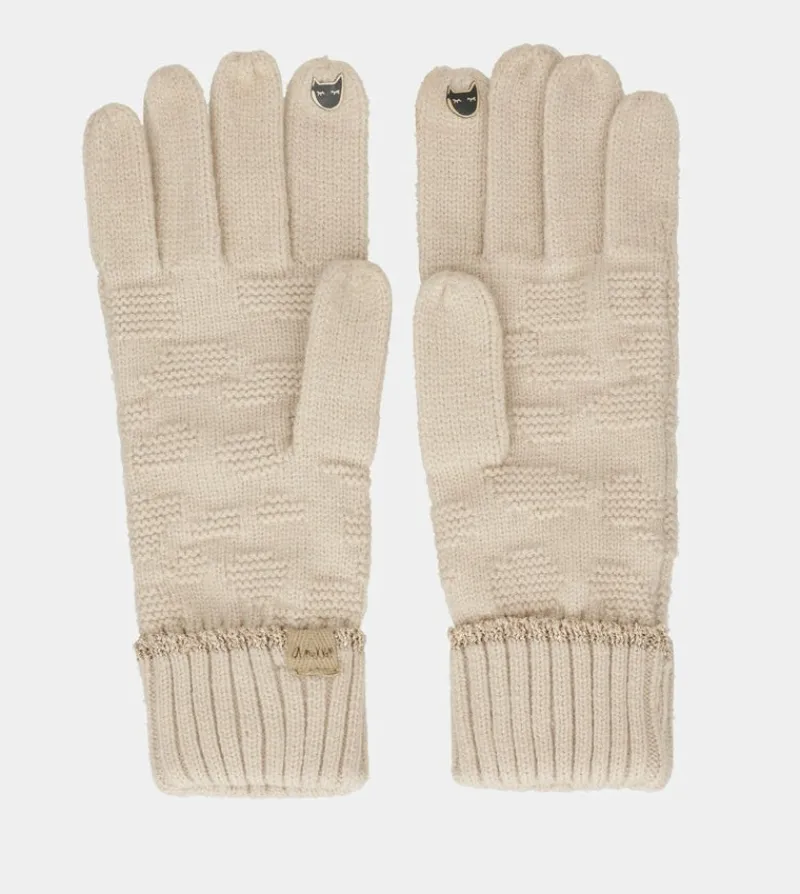 Anekke Beige Knit Gloves Sale