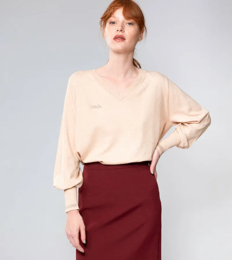 Anekke Beige Shoen V-Neck Sweater Best