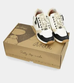 Anekke Black & White Wedge Sneakers Clearance