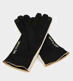 Anekke Black And Beige Contemporary Gloves Cheap