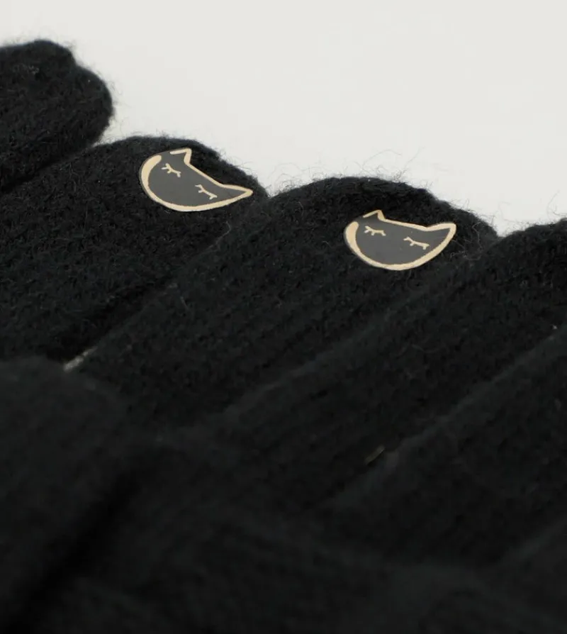 Anekke Black Knit Gloves New