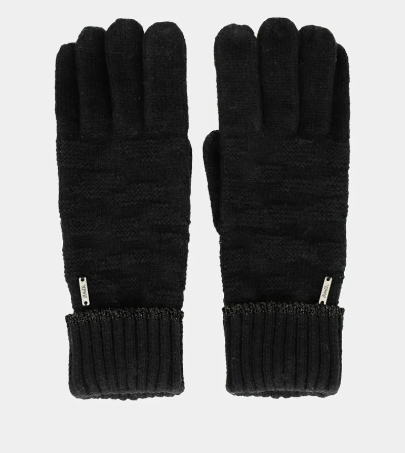 Anekke Black Knit Gloves New