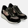 Anekke Black Padded Sports Sneakers With Wedge Fashion