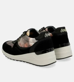 Anekke Black Padded Sports Sneakers With Wedge Fashion