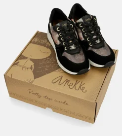 Anekke Black Padded Sports Sneakers With Wedge Fashion