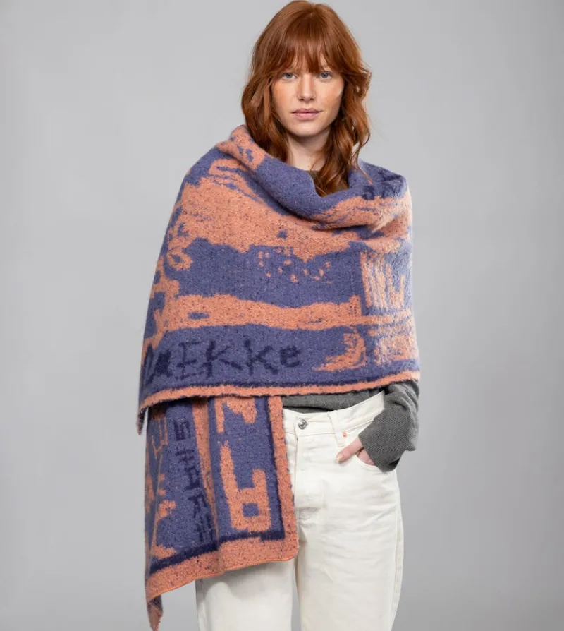 Anekke Blue And Terracotta Contemporary Scarf. Best Sale