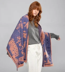 Anekke Blue And Terracotta Contemporary Scarf. Best Sale
