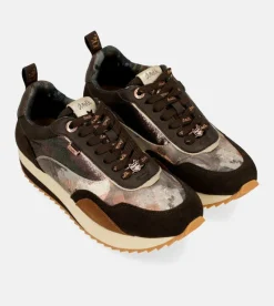 Anekke Brown Palette Patterned Sports Sneakers Flash Sale