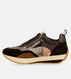Anekke Brown Palette Patterned Sports Sneakers Flash Sale