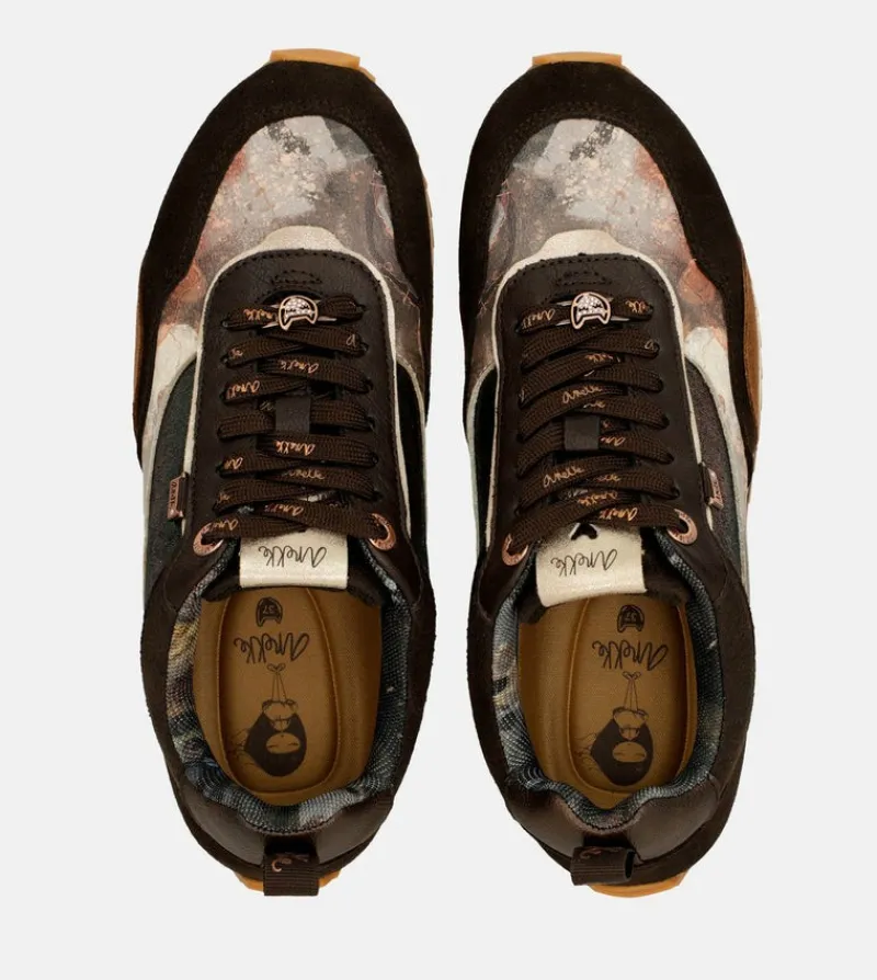 Anekke Brown Palette Patterned Sports Sneakers Flash Sale