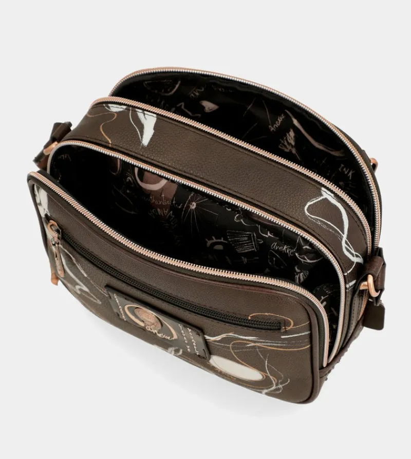 Anekke Brown Shoulder Bag 2 Compartments Nature Shodo New