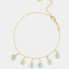 Anekke Calm Gold Plated Anklet With Gold Plated Stones Fashion