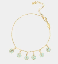 Anekke Calm Gold Plated Anklet With Gold Plated Stones Fashion