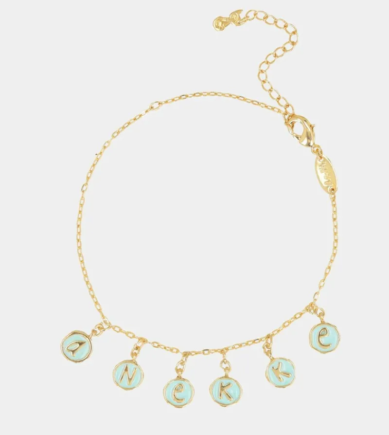 Anekke Calm Gold Plated Anklet With Gold Plated Stones Fashion