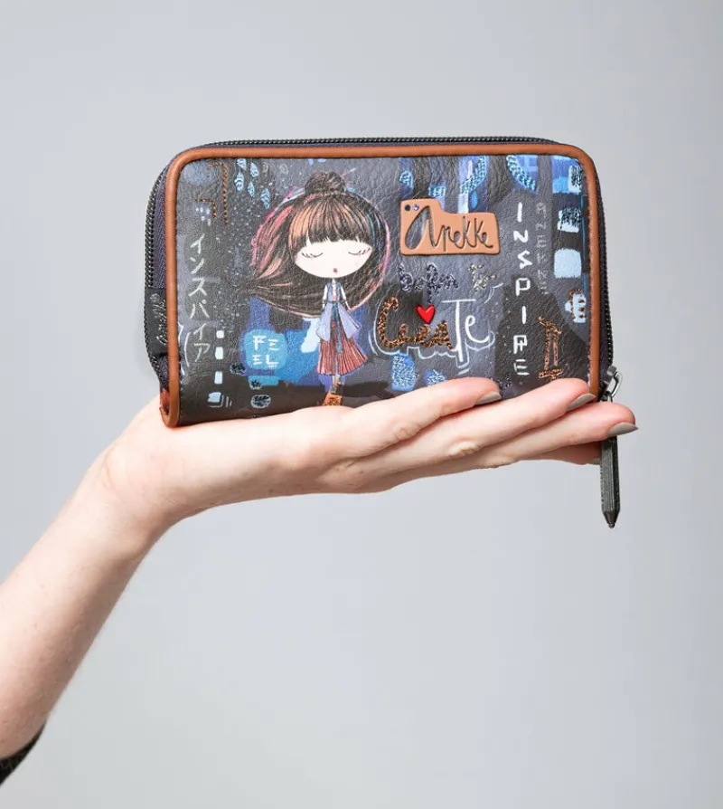 Anekke Contemporary Medium Embossed Rfid Wallet Flash Sale