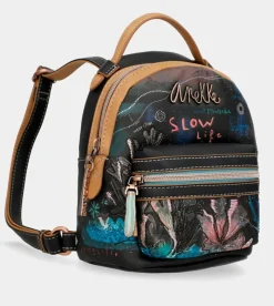 Anekke Coral Black Mini Backpack For Strolling Discount