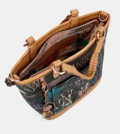 Anekke Coral Black Oval Shopper With Shoulder Strap Online