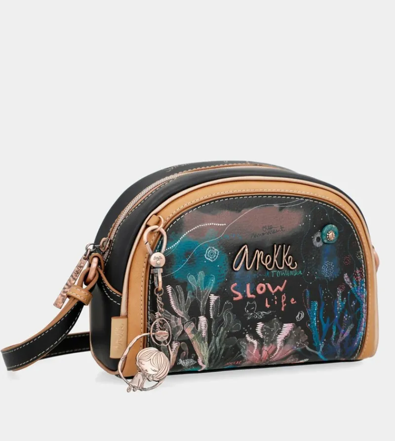 Anekke Coral Black Rounded Rounded Shoulder Bag Hot