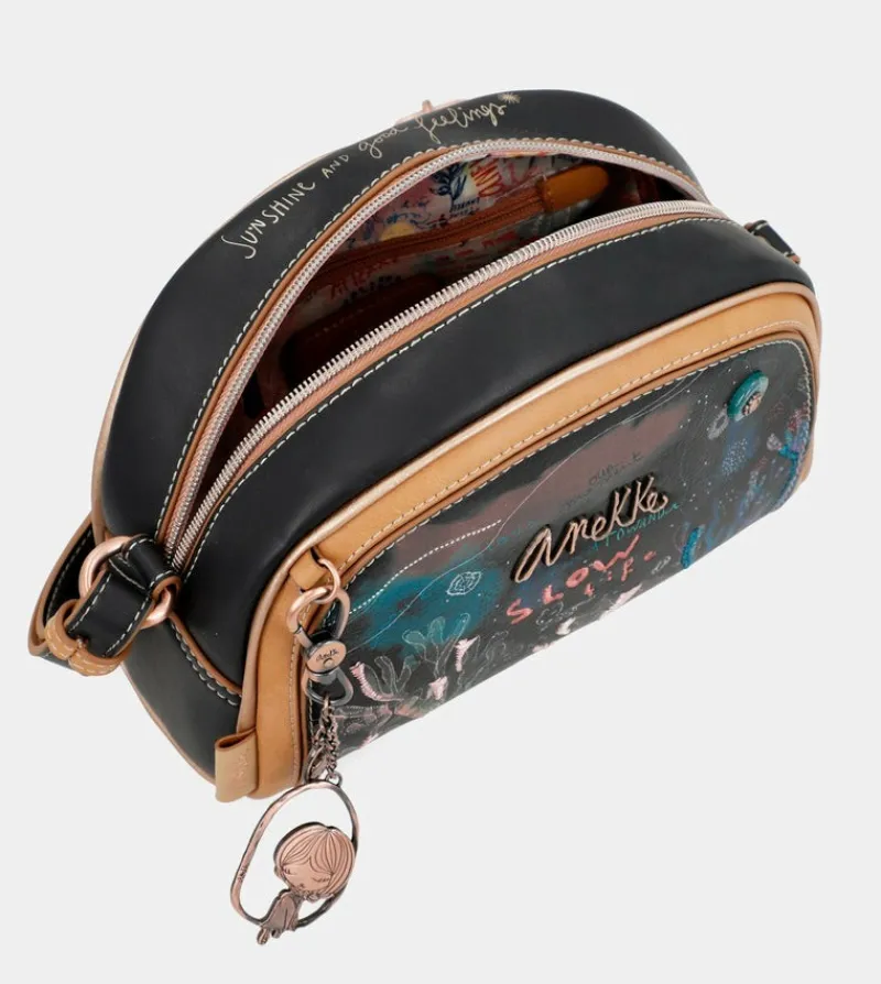 Anekke Coral Black Rounded Rounded Shoulder Bag Hot