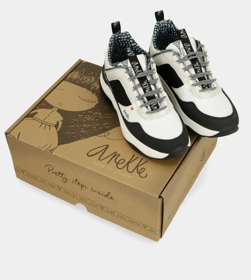 Anekke Fashion Black & White Sneakers Best Sale