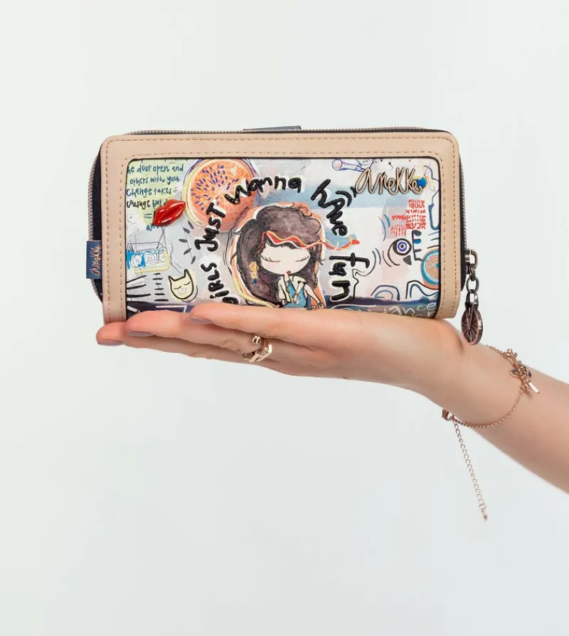 Anekke Fun & Music Large Printed Wallet Hot