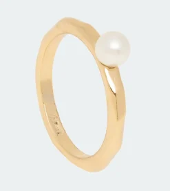 Anekke Golden Ring With Fehu Pearl Sale