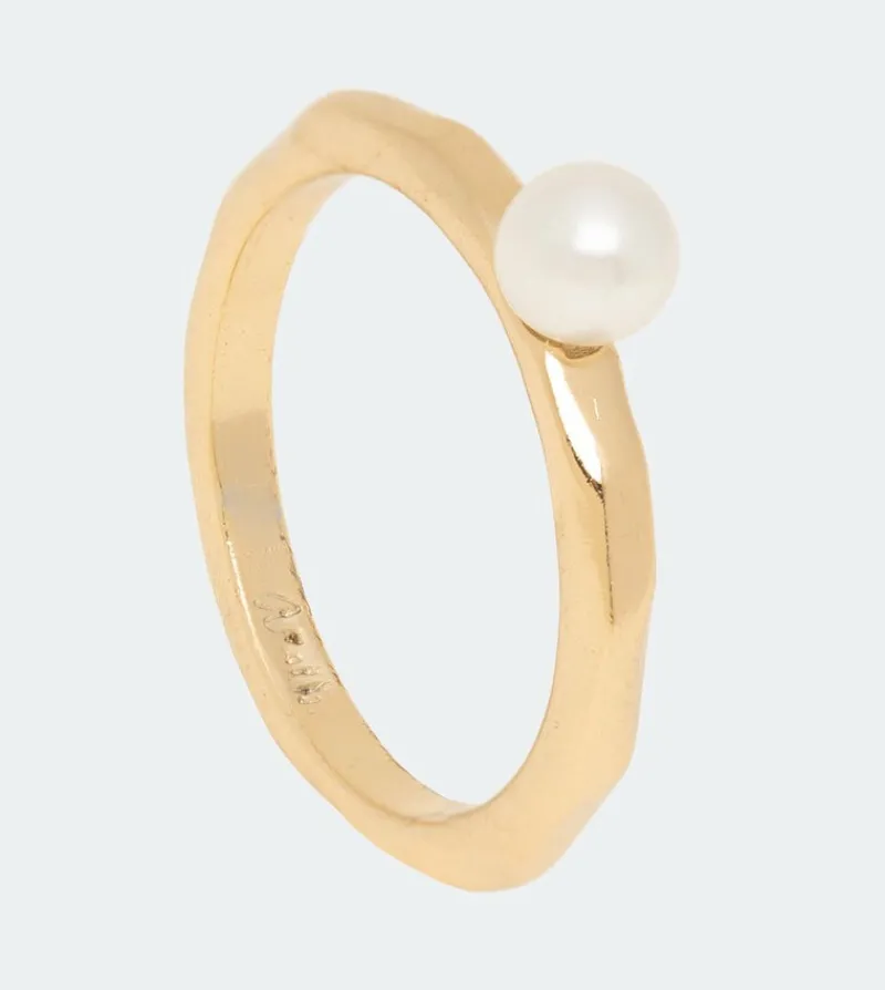 Anekke Golden Ring With Fehu Pearl Sale