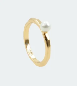 Anekke Golden Ring With Fehu Pearl Sale
