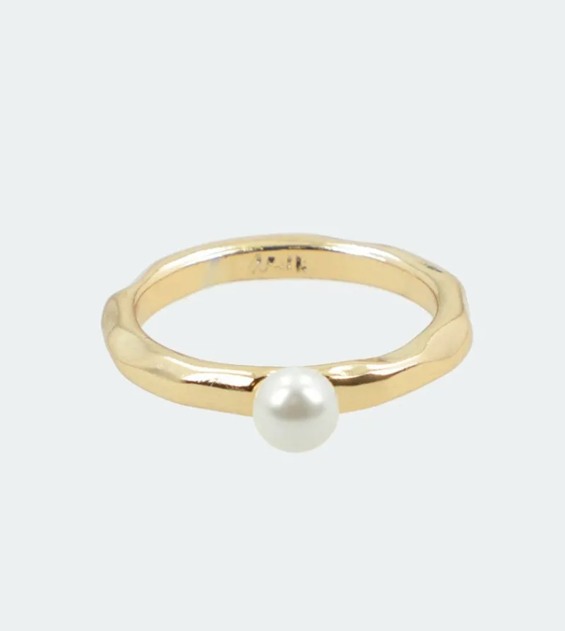 Anekke Golden Ring With Fehu Pearl Sale