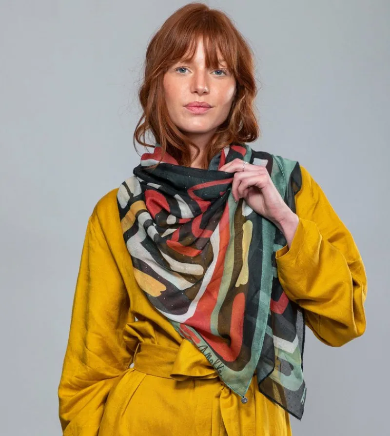 Anekke Kene Black Printed Scarf Best