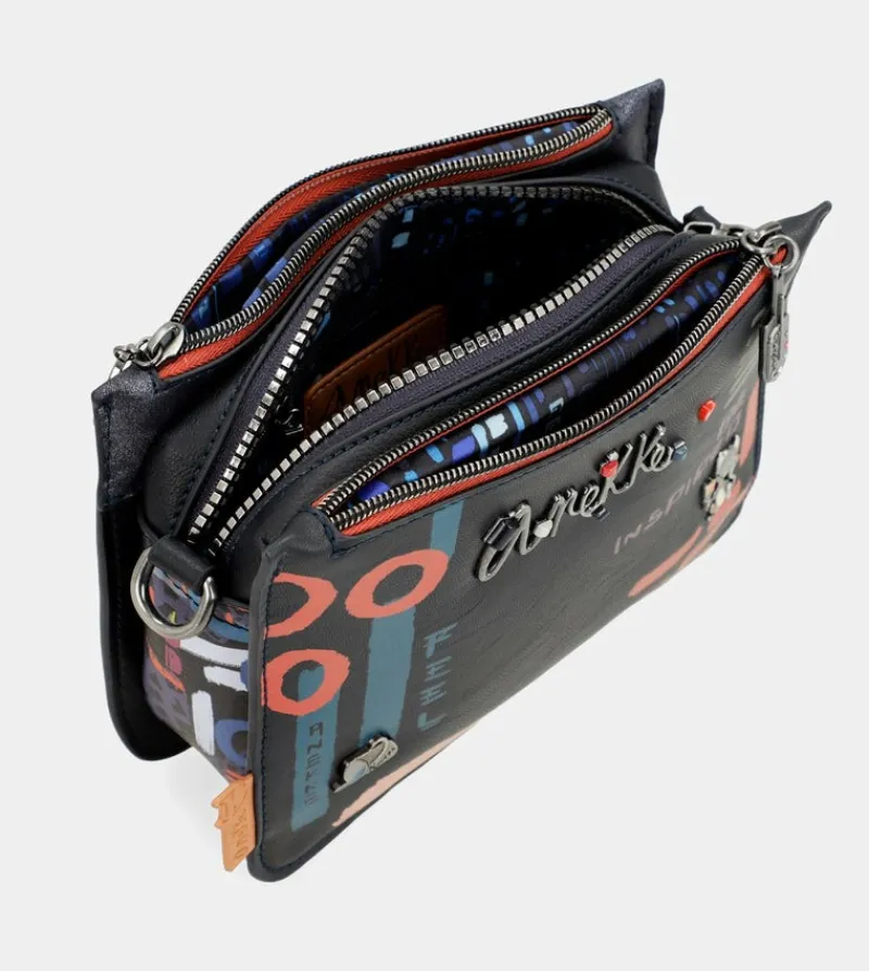 Anekke Nagare 3 Compartments Small Shoulder Bag Clearance