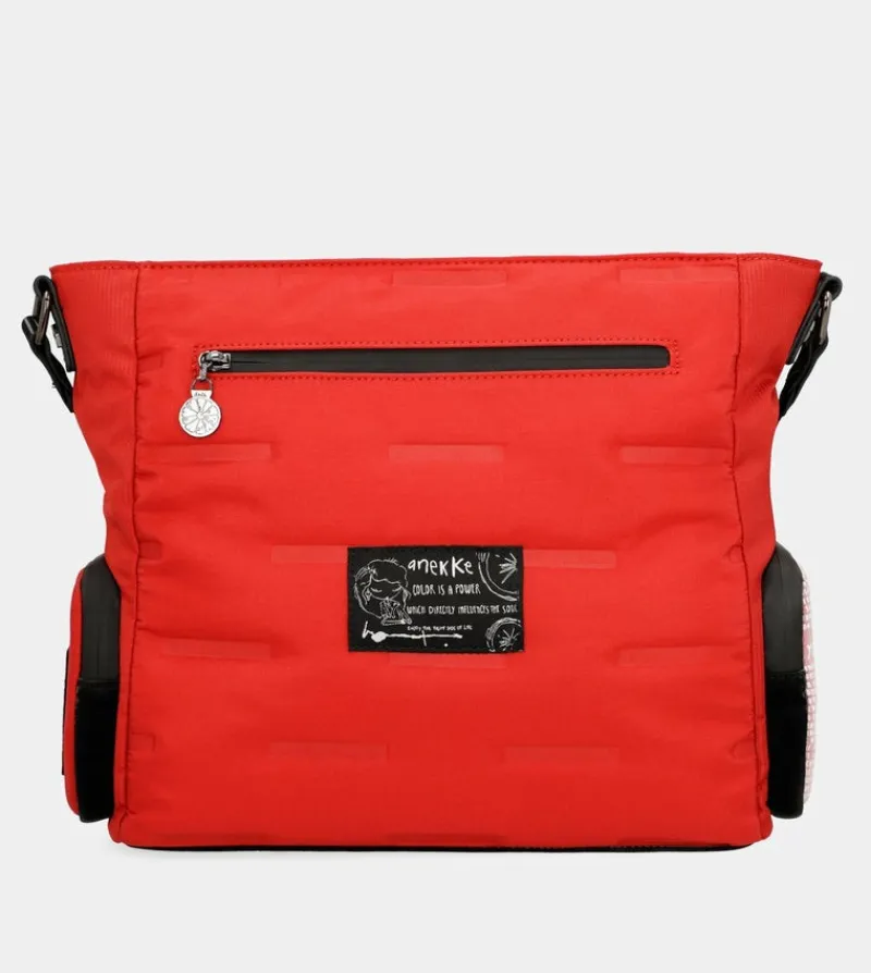 Anekke Nature Colors Red Shoulder Bag With Pockets Hot