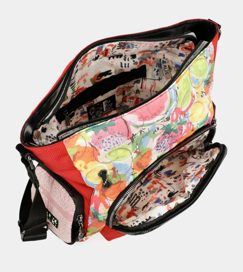 Anekke Nature Colors Red Shoulder Bag With Pockets Hot