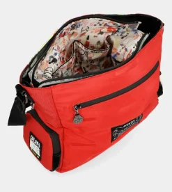 Anekke Nature Colors Red Shoulder Bag With Pockets Hot