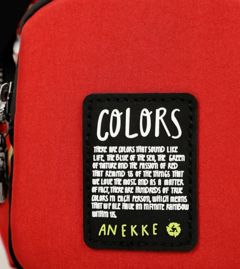 Anekke Nature Colors Red Shoulder Bag With Pockets Hot