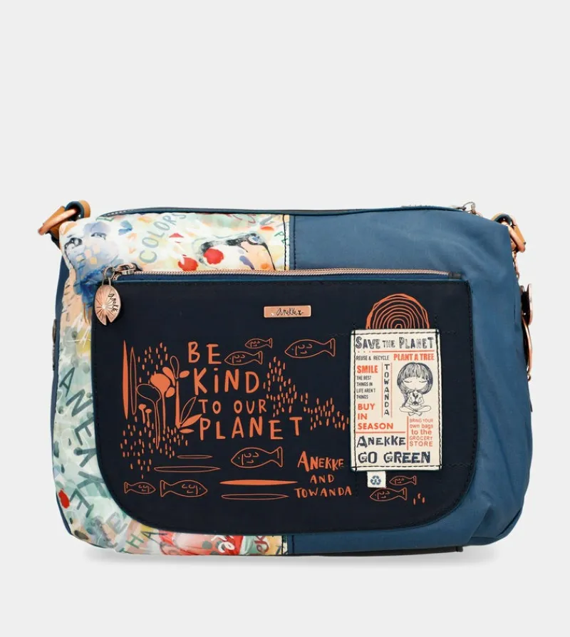 Anekke Nature Pachamama Flexible Navy Blue Crossbody Bag Store