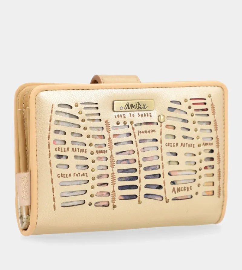 Anekke Nature Pachamama Gold Medium Rfid Wallet Best Sale
