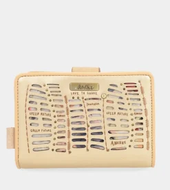 Anekke Nature Pachamama Gold Medium Rfid Wallet Best Sale