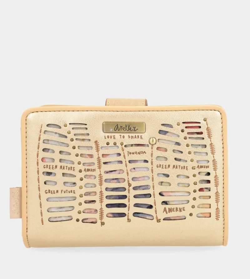 Anekke Nature Pachamama Gold Medium Rfid Wallet Best Sale