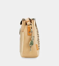 Anekke Nature Pachamama Golden Crossbody Bag With Three Compartments Cheap