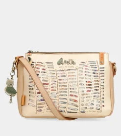 Anekke Nature Pachamama Golden Crossbody Bag With Three Compartments Cheap