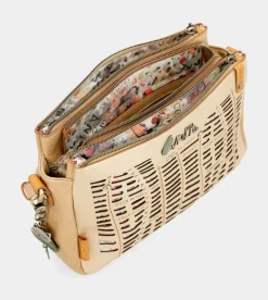 Anekke Nature Pachamama Golden Crossbody Bag With Three Compartments Cheap