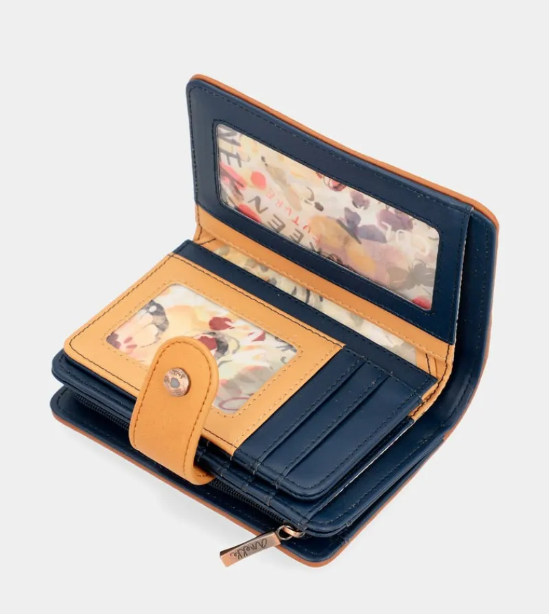 Anekke Nature Pachamama Medium Rfid Wallet Navy Blue Discount