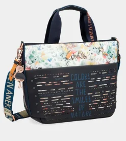 Anekke Nature Pachamama Navy Blue Tote Bag With Shoulder Strap Fashion